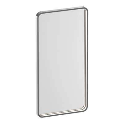 BRAUER Sapphire spiegel 80 rechthoekig afgerond RVS-kleurig frame met directe LED-verlichting met dim- en kleurfunctie en afstandsbediening