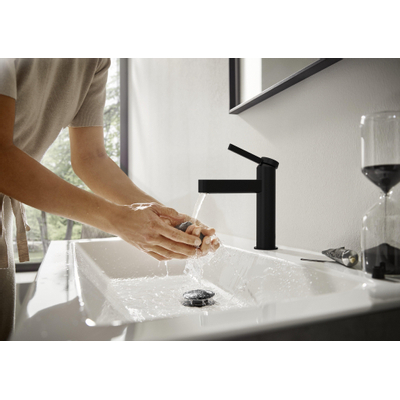 Hansgrohe Finoris wastafelkraan 110 met waste mat wit