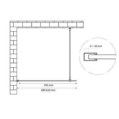 Best Design Dalis-600 Douche à l'italienne 60x200cm avec verre de sécurité 8mm Nano Noir mat