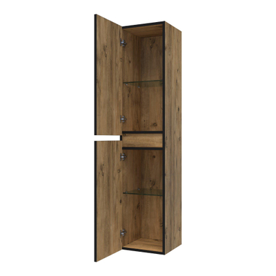 BRAUER Joy Edge Armoire de salle de bains - 160x35x35cm - 2 portes - ouverture à gauche ou à droite - sans poignée - Chateau