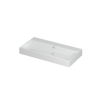 Ink unlimited lavabo 90x11x45cm 1 trou pour robinet évier porcelaine blanc brillant