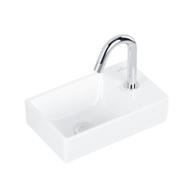 Villeroy & Boch Avento fonteinset - 36x22x11cm - kraangat rechts - chromen fonteinkraan - glans wit