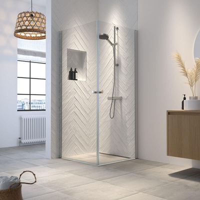 Sealskin Hooked cabine de douche 100x100cm avec entrée d''angle verre de sécurité 6mm chromé