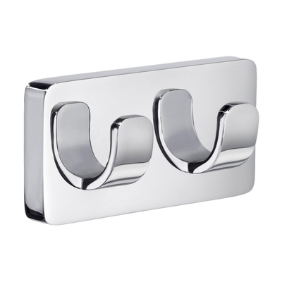 Smedbo Ice Handdoekhaak - 9x5cm - dubbel - chroom