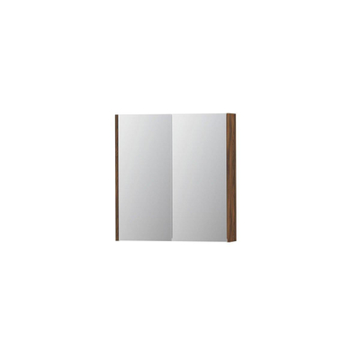 INK SPK2 armoire de toilette – 70 x 74 x 14 cm – 2 portes, portes-miroir double face – Noyer