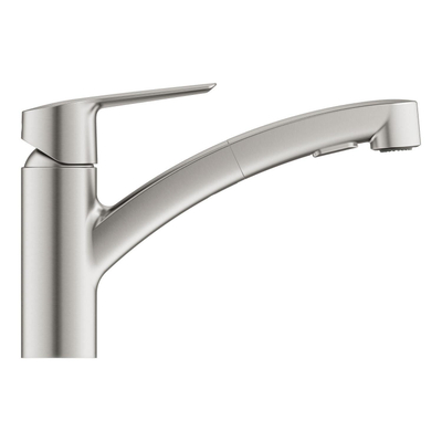 GROHE Start Robinet de cuisine - bec pivotant/extractible - inox brossé