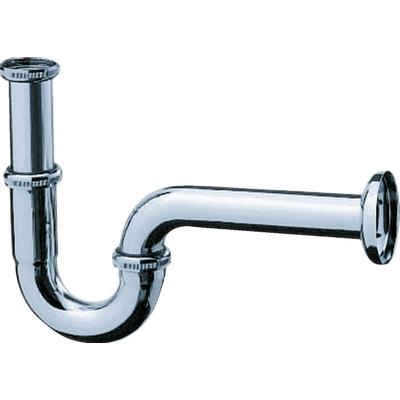 Hansgrohe Sifon 1.1/4inch - met rozet - inclusief muurbuis - messing chroom