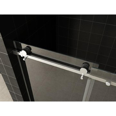 Wiesbaden Porte de douche coulissante pour niche en 2 parties 170x200cm verre Nano 8mm Chrome