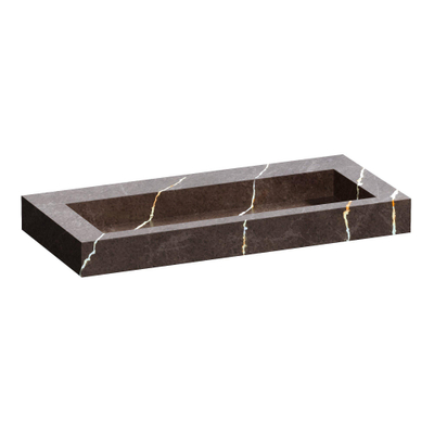 Saniclass Artificial Marble Lavabo pour meuble - 99.6x10.5x45.7cm - sans trop-plein - 1 vasque - sans trou de robinet - composite - Copper Brown
