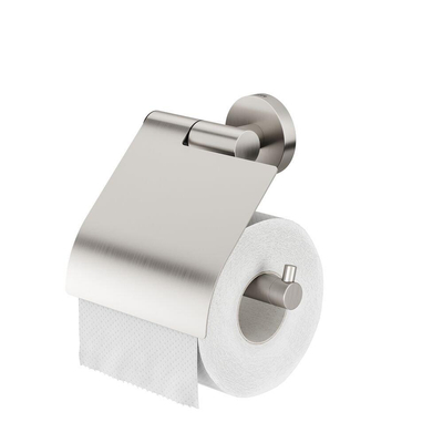 Porte-rouleau de toilette Tiger Boston - avec couvercle - inox brossé