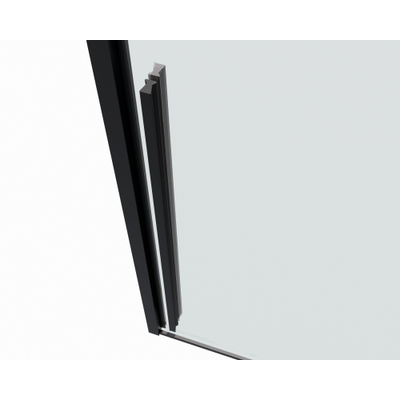 Marenza Neptune Cabine de douche - 160x100cm - avec porte coulissante - verre de sécurité 8mm - anti-calcaire - noir mat