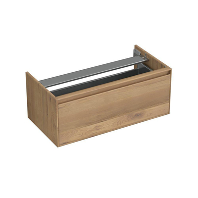 Forzalaqua Reno 2.0 Meuble sous-lavabo 100x51x40cm avec 1 tiroir sans poignée à fermeture douce Chêne massif Oyster