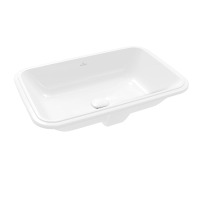 Villeroy & Boch Architectura lavabo encastré par le dessous - 62x42x18cm - Rectangulaire avec trop-plein Blanc Alpin brillant Ceramic+