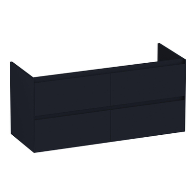 BRAUER Inspire meuble sous-lavabo 120 4 tiroirs softclose - sans poignée - 2 découpes pour siphon - noir mat