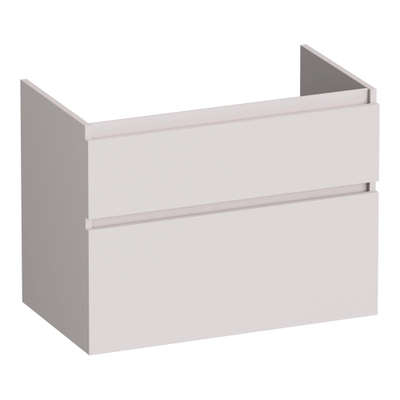 BRAUER Delight meuble sous-lavabo - 80x46x60cm - 2 tiroirs softclose - sans poignées - 1 découpe pour siphon - sable mat
