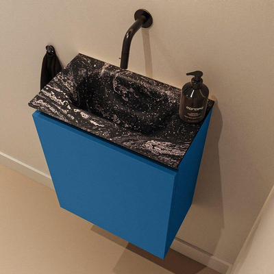 MONDIAZ TURE-DLUX 40cm toiletmeubel Jeans. EDEN wastafel Lava positie midden. Zonder kraangat.