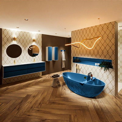 MONDIAZ HOLM Baignoire îlot - 180x85cm - jeans