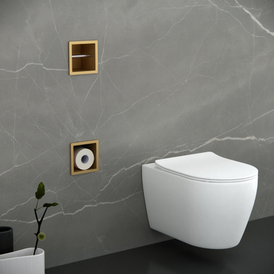 Fortifura Calvi Inbouw Reserve- en toiletrolhouder - PVD - geborsteld messing (goud)