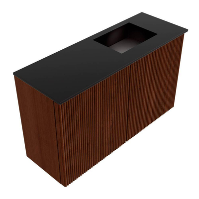 Mondiaz JOYA 70cm toiletmeubel - kleur Ruby - Wastafel FAYE positie Rechts 1 kraangat kleur Urban.