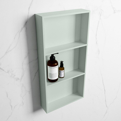 Mondiaz Easy nis 29.5x59.5x8cm voor Inbouw/opbouw 3 open vakken Solid surface Greey/Greey