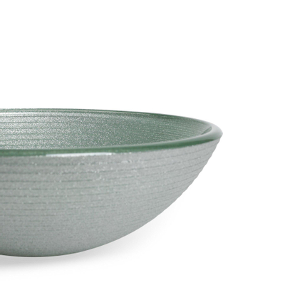 Saniclass Pesca Mela Vasque à poser - 42x14,5cm - rond - verre trempé - blanc gris
