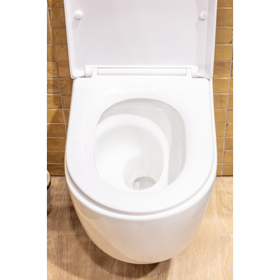 QeramiQ Dely Swirl WC suspendu - 36.5x53cm - à fond creux - sans bride - abattant softclose - blanc brillant