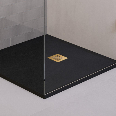 BRAUER Grille d'évacuation pour receveur de douche or brossé
