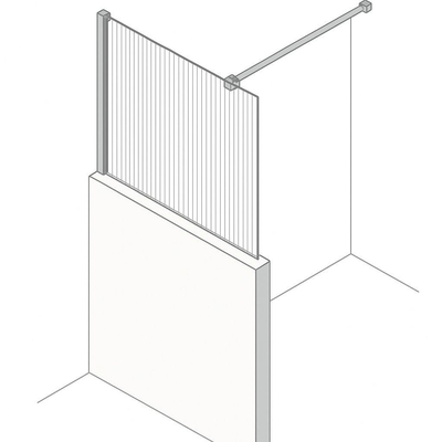 Fortifura Galeria Losse Glasplaat - 95.8x80cm - ribbelglas - 8mm - nano - zonder profiel en stabilisatiestang