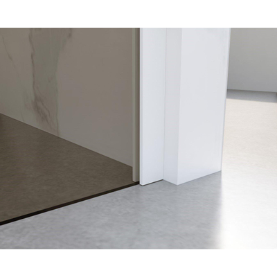 Fortifura Galeria Douche à l'italienne - 30x200cm - verre fumé - Blanc mat