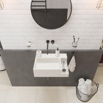 Ideavit SolidDual Wastafel 50x36x15,5cm 0 kraangaten 1 wasbak Solid Surface wit mat