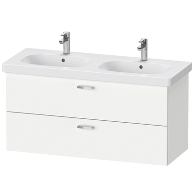 Duravit XBase Meuble sous-lavabo 120x45.8x56cm Poignée standard avec fermeture en douceur panneau de particules blanc Mat
