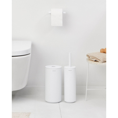 Brabantia MindSet Toilet Accessoiresset - toiletrolhouder - zonder klep - toiletborstelhouder - gesloten - reserverolhouder - mineral fresh white
