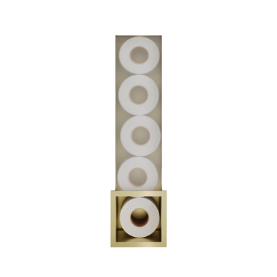 Hotbath &MORE Inbouw Reserverol Houder - 16x60x14cm - voor 6 rollen - PVD - geborsteld messing (goud)