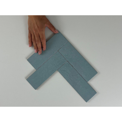 Terravito Nocino wandtegel - 6x18.6cm - Powder Blue glans (blauw)