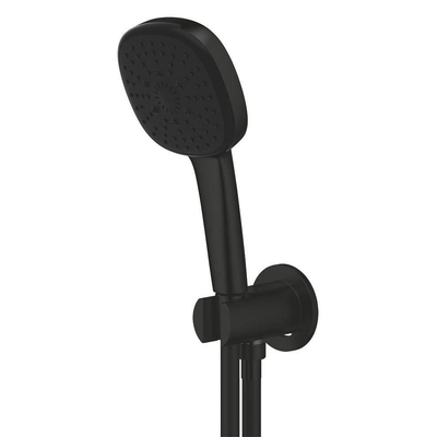 Grohe Tempesta Ensemble de bain - avec douchette à main - 3 types de jets - support mural pour douchette et flexible de douche 150 cm inclus - noir mat