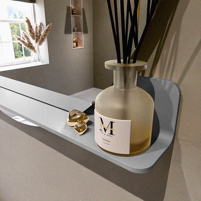 Mondiaz SPOT Miroir de salle de bain - rond 110cm - plan de miroir - couleur Plata