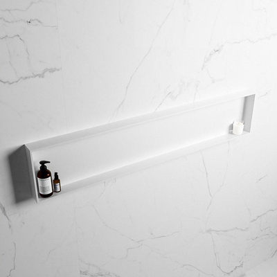 Mondiaz Easy nis 29.5x149.5x8cm voor Inbouw/opbouw 1 open vak Solid surface Talc/Talc