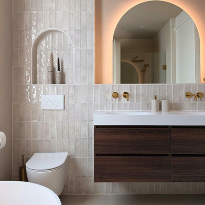 Miroir BRAUER Ruby Deluxe - 100 arc en plein cintre avec éclairage LED indirect avec fonction de variation et de couleur et télécommande