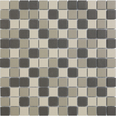 The Mosaic Factory London mozaïektegel - 30x30cm - wand en vloertegel - Vierkant - Porselein Grey, Dark Grey, Black Mat