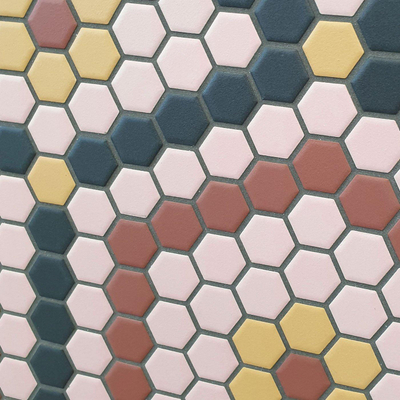 The Mosaic Factory Hexagon mozaïektegel - 26x30cm - wand en vloertegel - Zeshoek/Hexagon - Porselein Terra Cotta Mat