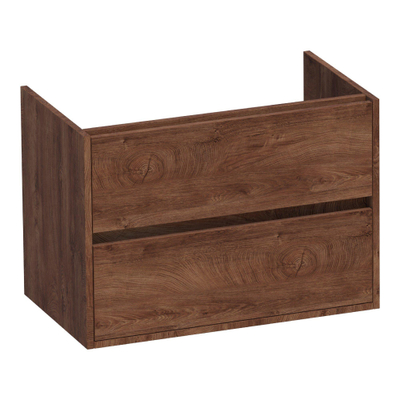 BRAUER Adore wastafelonderkast - 80x46x55cm - 2 softclose lades - greeploos - 1 sifon uitsparing - Forest Cacao