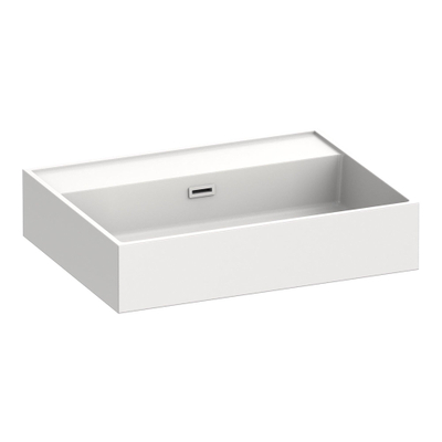 BRAUER Lavabo Gravity 60x46x13cm - 1 lavabo - 0 trous de robinet - marbre minéral - blanc satiné