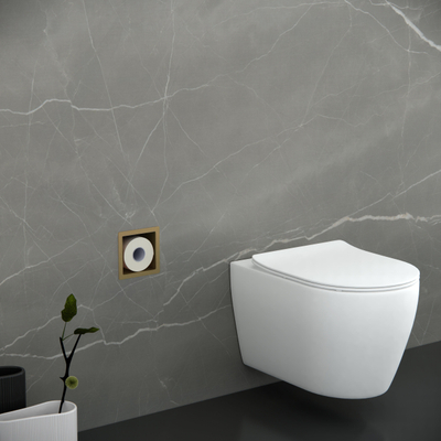 FugaFlow Eccelente Acces Porte-rouleau de réserve encastré pour WC - Laiton brossé PVD (Or)