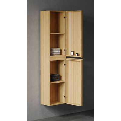 Royal Plaza Terra Hoge Kast - 170x35x40cm - 2 deuren - afgeronde hoeken - sandwood (licht eiken)
