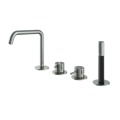 Hotbath Archie Combinaison bord de baignoire mitigeur monocommande avec bec et inverseur 2 voies IX INOX316