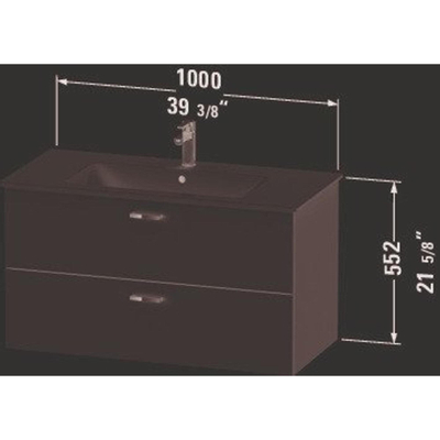 Duravit XBase Meuble sous-lavabo 2 tiroir(s) 100x55.2x47.5cm Graphite mat