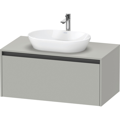 Duravit Ketho.2 Wastafelonderbouwkast - inclusief consoleplaat - met 1 lade - 100x55x45.9cm - met handgreep antraciet - betongrijs mat