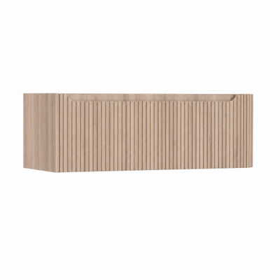 H&R Badmeubelen Juice Wastafelonderkast - 120x45x40cm - rechterhoek afgerond - 3D-front - 1 lade - geïntegreerde greep - rockford oak
