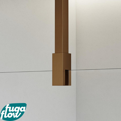 FugaFlow Eccelente Vetro Barre de renfort - plafond - pour douche à l'italienne salle de bain 125cm - cuivre brossé