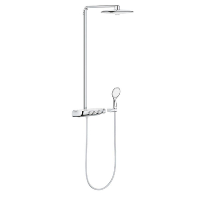 GROHE Rainshower SmartControl Ensemble de douche pluie apparent - douche de tête 36 cm - 2 fonctions - douchette ronde 11,5 cm - chrome/blanc